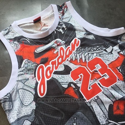 Camiseta Michael Jordan NO 23 Commemorative Gris